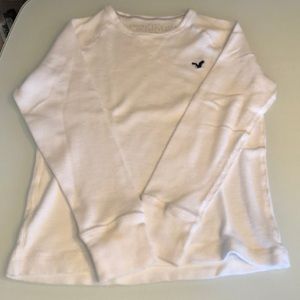 American Eagle White Thermal Long Sleeve Shirt